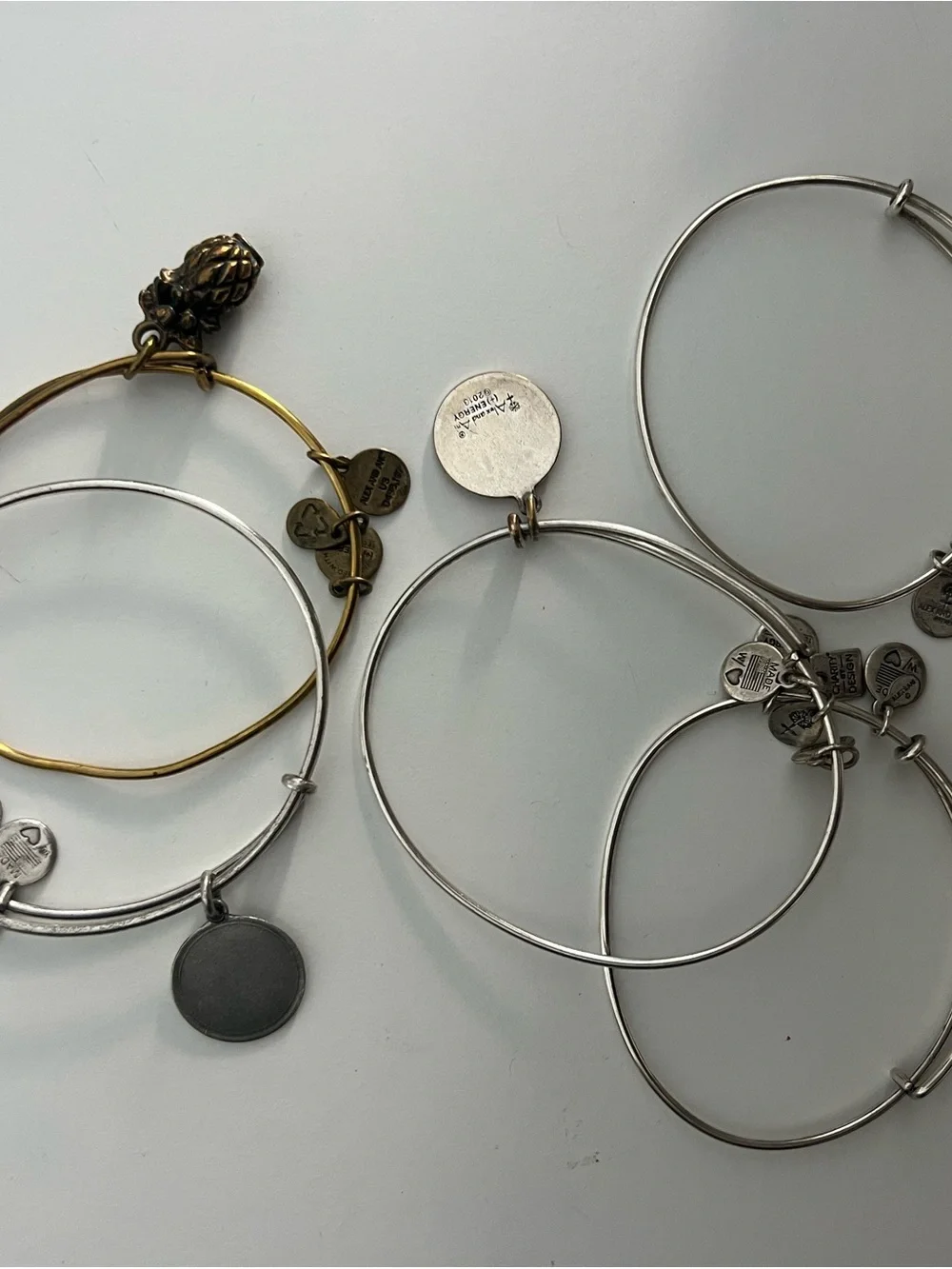Alex and Ani Mixed Metal Charm Bangle Bracelet Set - Silver & Gold